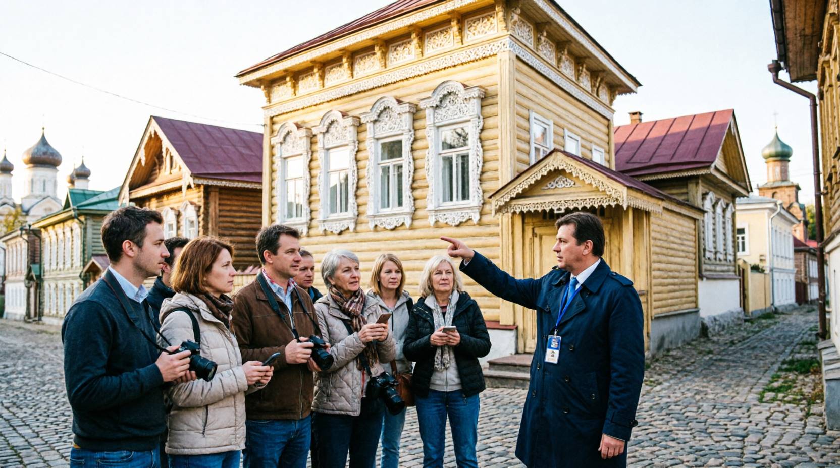 Группа на экскурсии по историческому району
